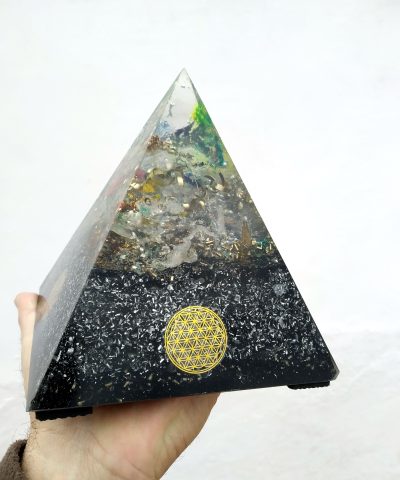 Orgón O Orgonita Con Forma De Bandeja - Incluye Portavelas, Pirámide Y Soporte Para Móvil, Con Shungite