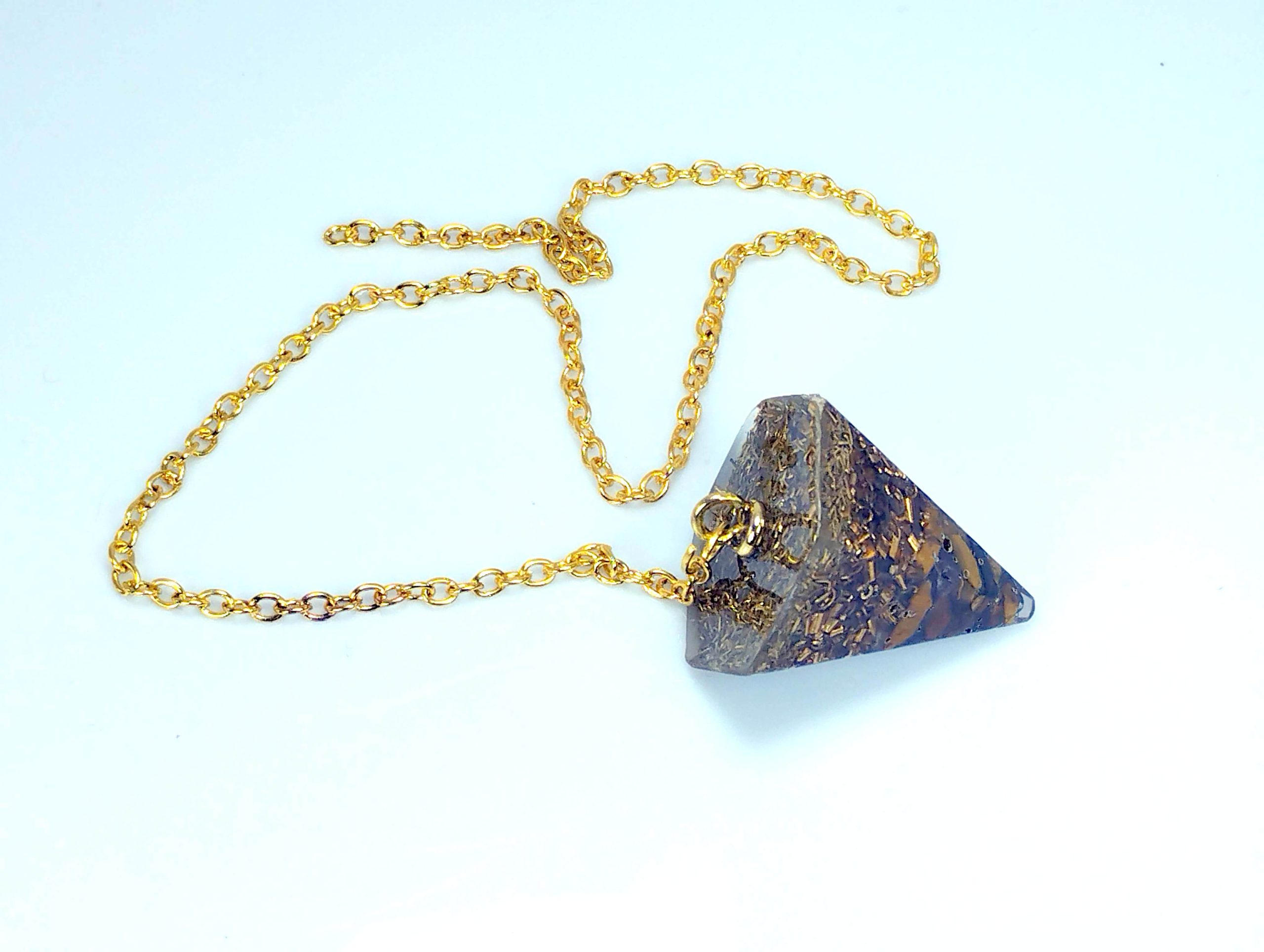 Péndulo de orgonita con OJO DE TIGRE.