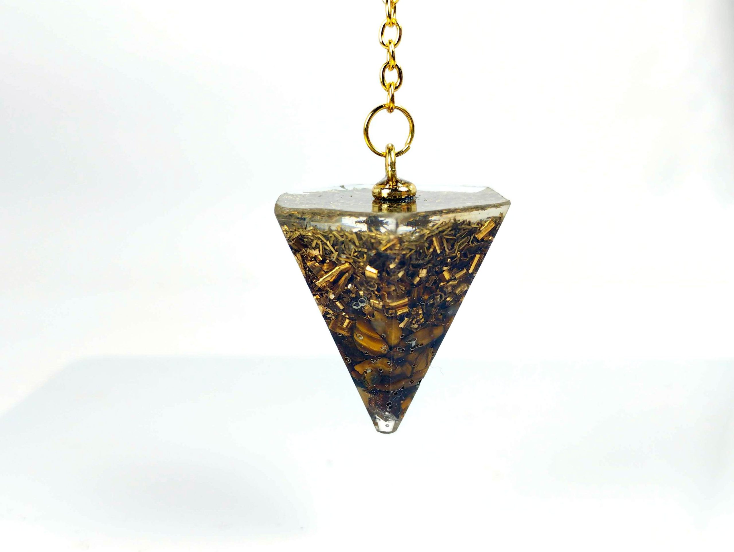 Péndulo de orgonita con OJO DE TIGRE.