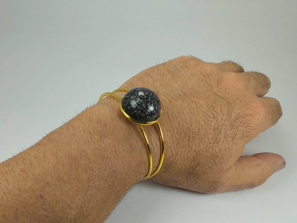 Brazalete de orgonita negra pura con SHUNGIT y TURMALINA NEGRA