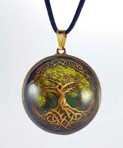 Colgante árbol de la vida en orgonita con ShuNGIT Y TURMALINA NEGRA