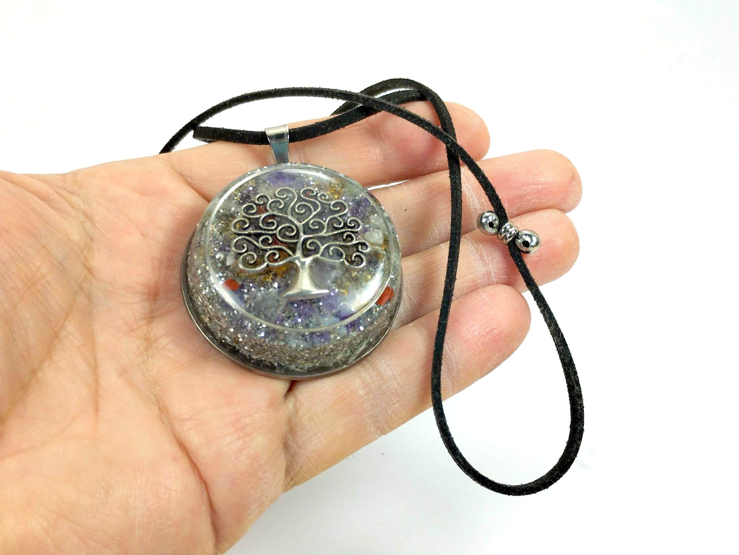 Colgante de orgonita Árbol de la Vida grande orgonite auténtico Colgante de orgonita Árbol de la Vida grande orgonite auténtico