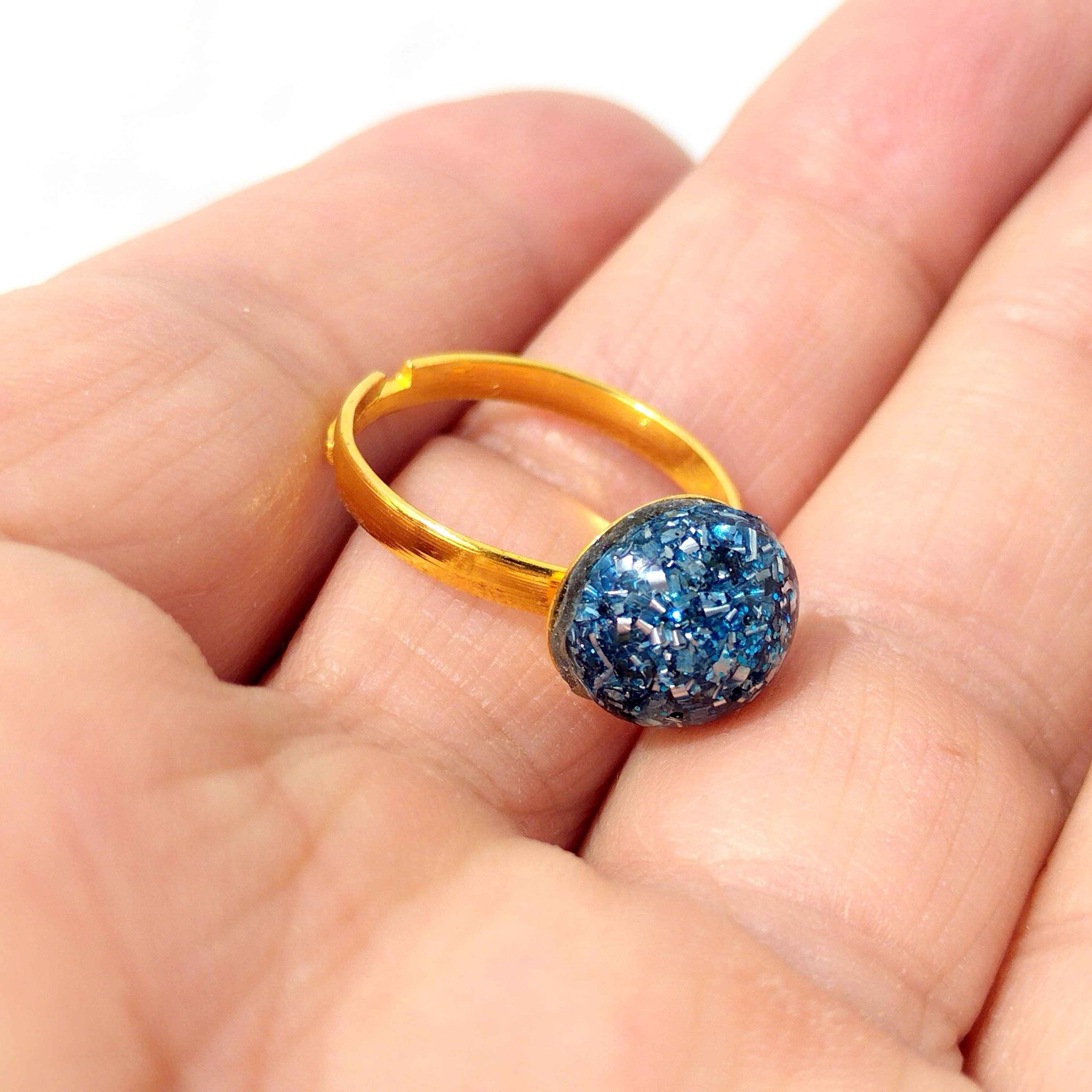 Minianillo de orgonita azul