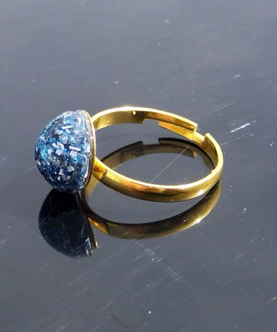 Minianillo de orgonita azul