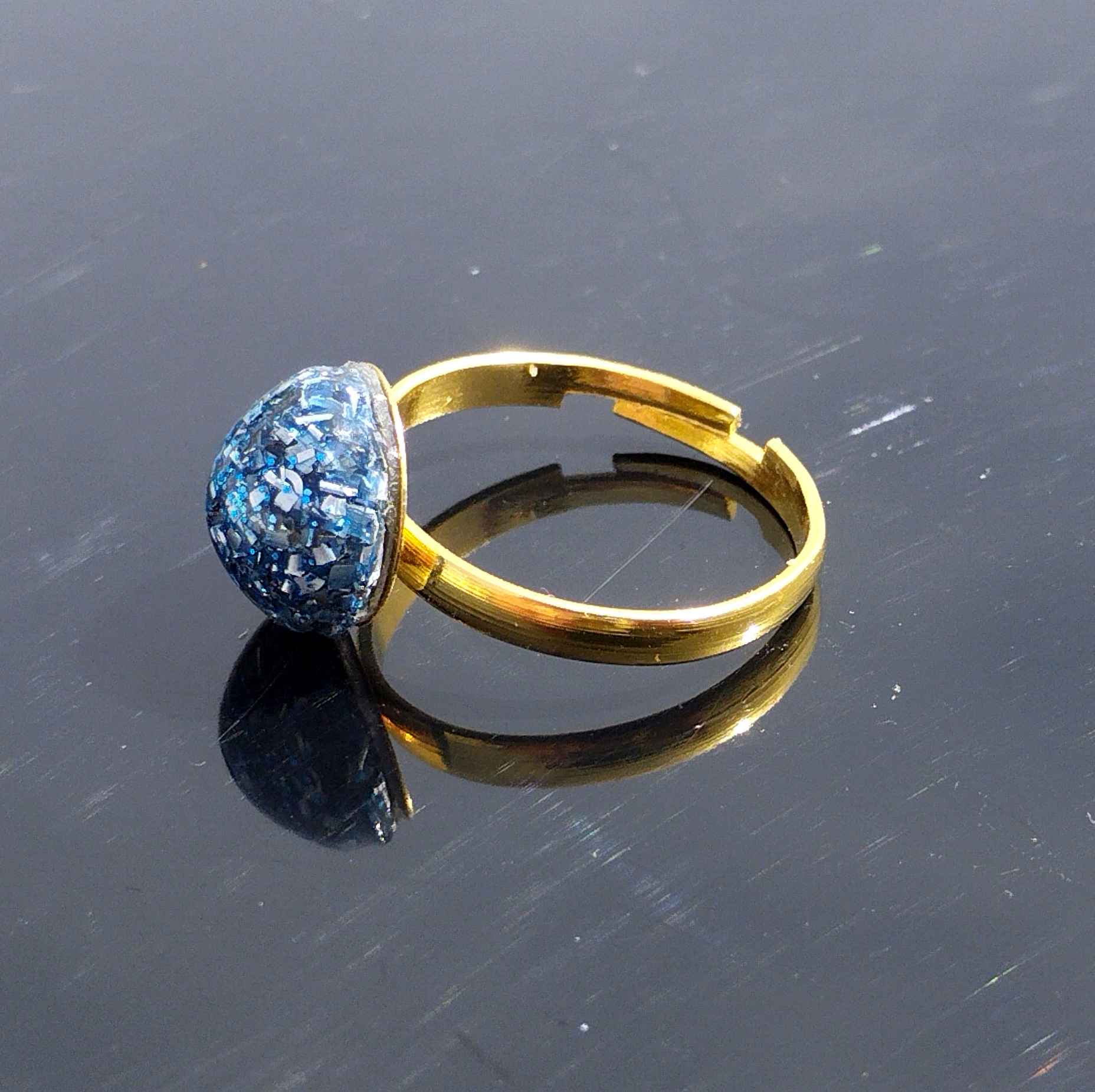 Minianillo de orgonita azul